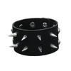 European American Punk Men's Faux Leather Spike Bracelet