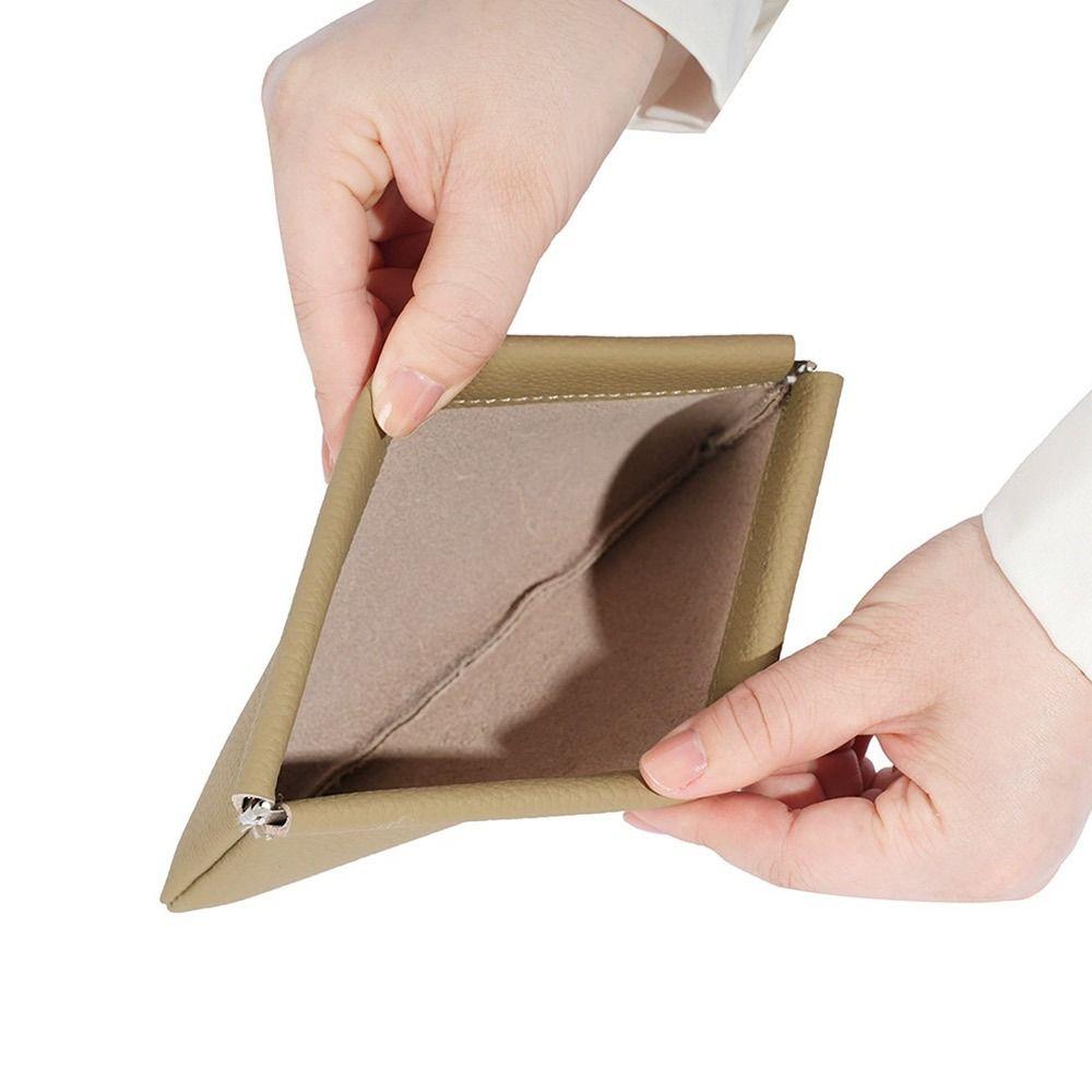 PU Leather Coin Purse Automatic Closed Cosmetic Bag Portable Money Bag For Women Lady Girl Gift