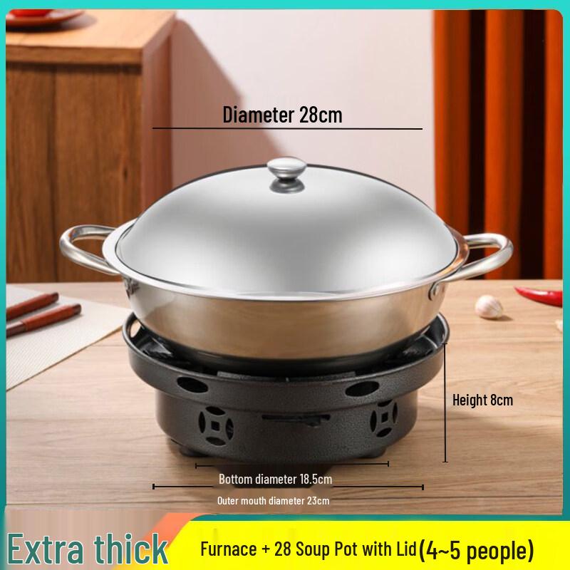 Portable Windproof Alcohol Stove Hot Pot Set with Lid
