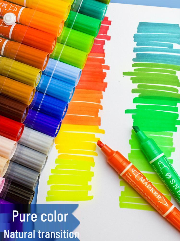 Snell Dual-Tip Oil-Based Marker Pens - 12, 24, 30, 40 Color Sets for Hand-Painted Writing and Posters.