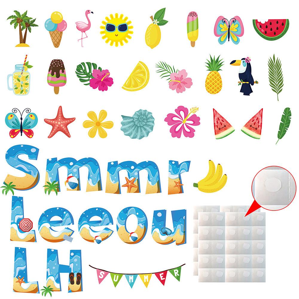 Themed Summer Beach Fruit Coconut Pattern Creativity Decorative Sticker Card