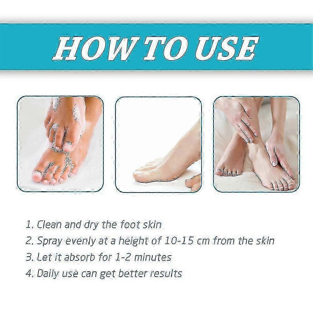 3 Pezzi Spray per Piedi e Unghie, Cura Naturale e Potente per i Piedi - Quan
