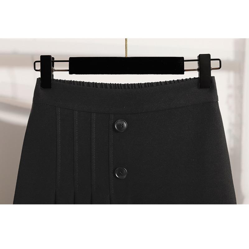 DIMANAF 2025 Plus Size Summer Elastic Skirts Casual Women Loose A-Line Skirt Pleated High Waist Fashion Vintage Maxi