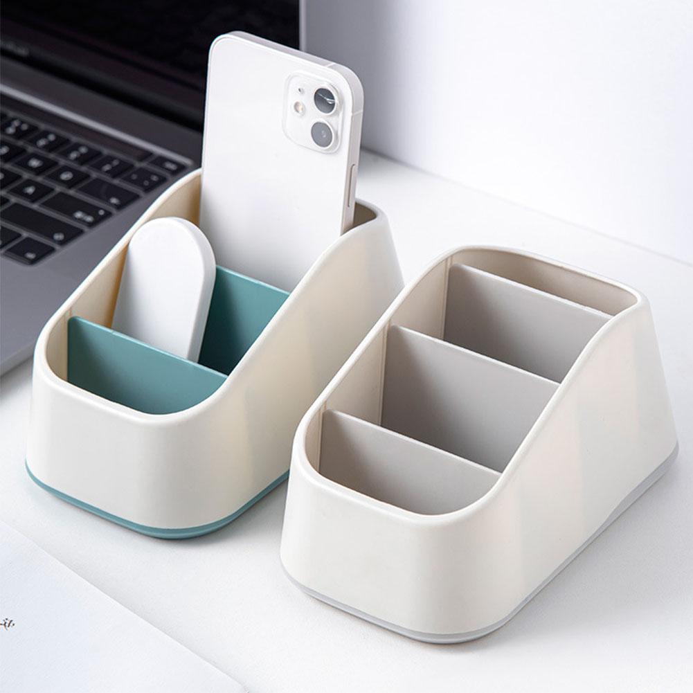 Remote Control Holder 4 Slot Desktop Storage Box Tv Remote Control Phone Trapezoidal Basket Stationery Organizer Case Home Hotel