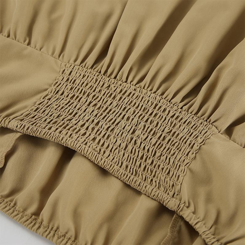 Summer Y2K Shorts Set Sexy Khaki Strapless Top High Waisted Wide Leg Shorts Set for Women's Summer Elegant Casual 2 Piece Sets