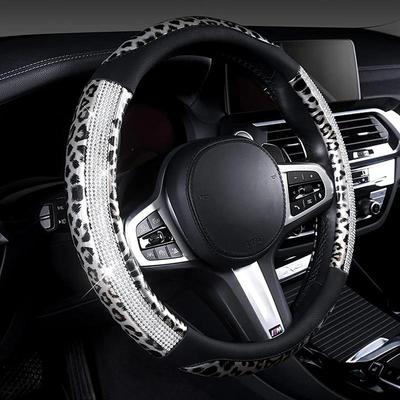 Car Steering Wheel Cover Lychee Pattern Crescent 38cm /15 Inch Car Styling for Toyota