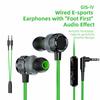 3.5mm In-Ear Gaming Headset 90° Angled Plug Dual Microphone Gaming Earbuds Volume Control Built-in Microphone HiFi Wired Earbuds