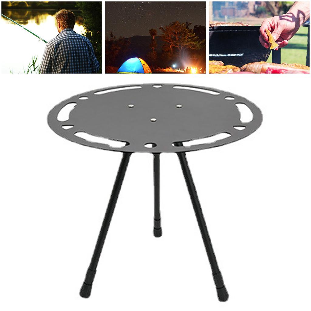 Outdoor Folding Small Round Table Portable Height Adjustable Aluminum Alloy Lightweight Foldable Round Camping Table