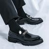 Men Loafers Street Style Classic Thick Sole Platform Height Increase Black Formal Business Wedding Dress Prom Blazers Tuxedo Party Shoes Large Size