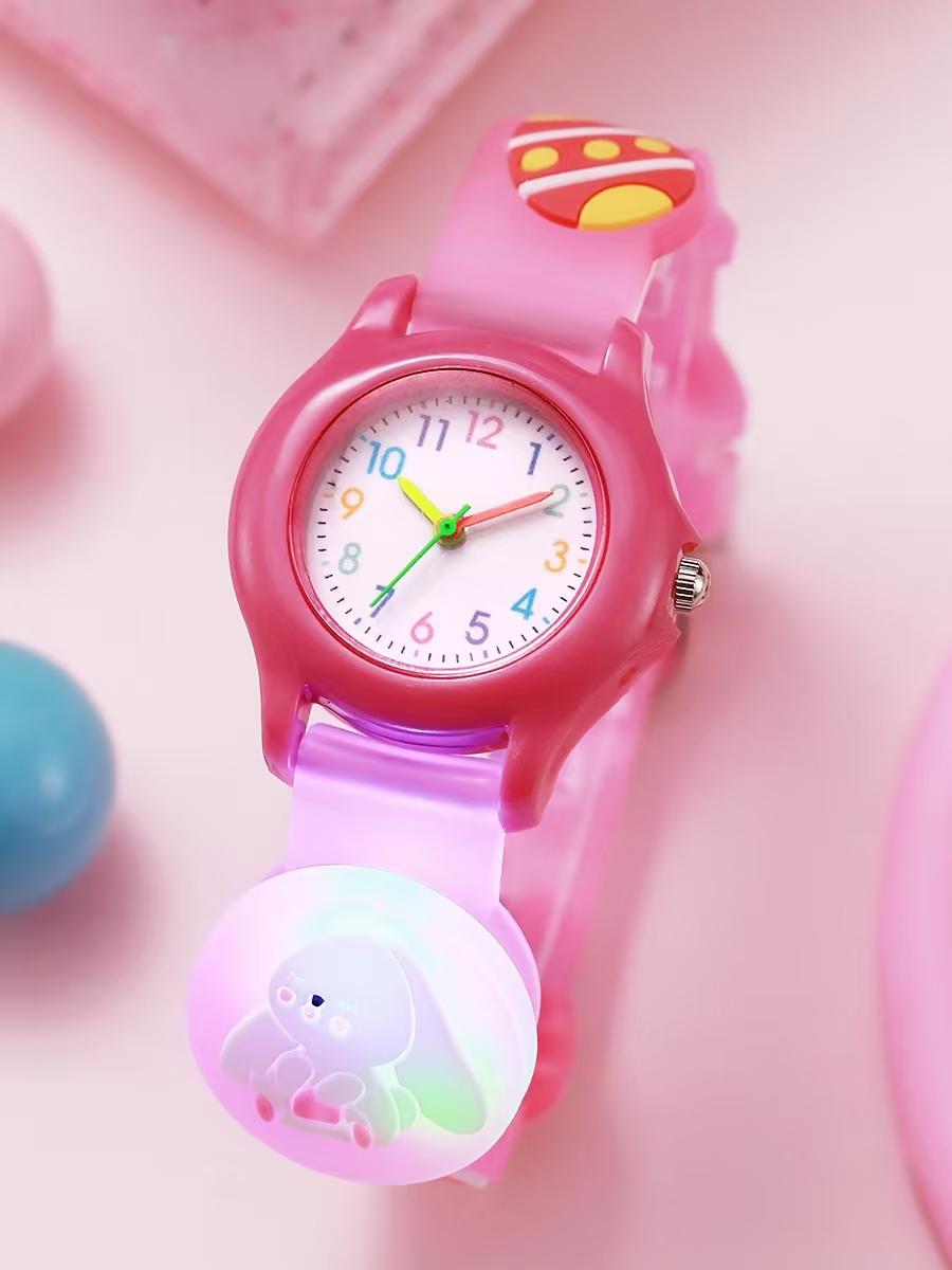 

Cute cartoon egg quartz watch, color lights, suitable for Christmas Halloween gifts красный