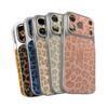 Leopard Print Leather-Wrapped Case for iPhone 16, 15 Pro, & 14 – Stylish Full Protection for Hot Girls