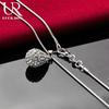 925 Sterling Silver Oval Pendant Necklace Fashionable Wedding Jewelry