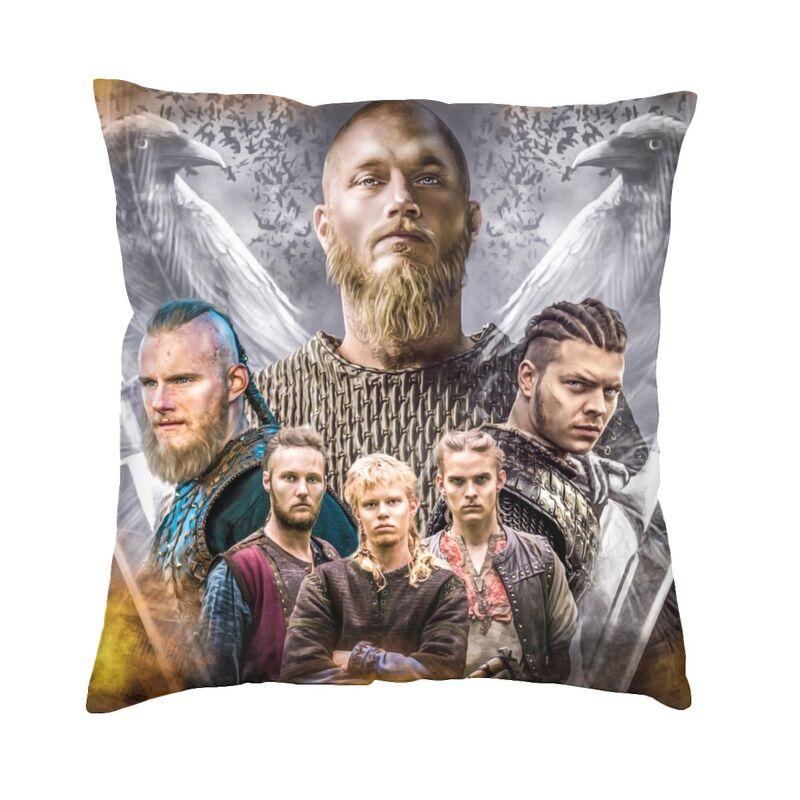 Vikings Lagertha Ragnar Lothbrok Sofa Cushion Cover Velvet Norse Valhalla Warrior Pillow Case Living Room Decoration Pillowcase