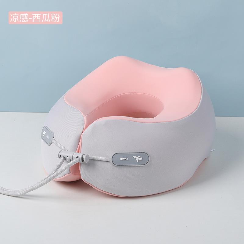 

Memory cotton u-shaped pillow travel portable aircraft pillow office nap neck pillow can be stored neck pillow Single neck pillow рожевий