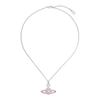 Kika Brass Crystal Saturn Logo Pendant Necklace Women's Silver/Pink Purple 6302009402P550