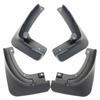 4 Pieces Molded Mudguard Set PreFormed Holes Black Mudguards Matte Finish Curved