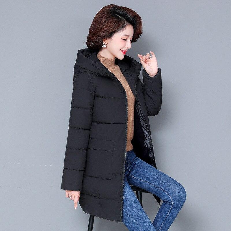 M-5XL Plus Size Middle Aged Mother Down Padded Jacket New Hooded Thick Warm Cotton Parkas Women Winter Coat Doudoune Femme