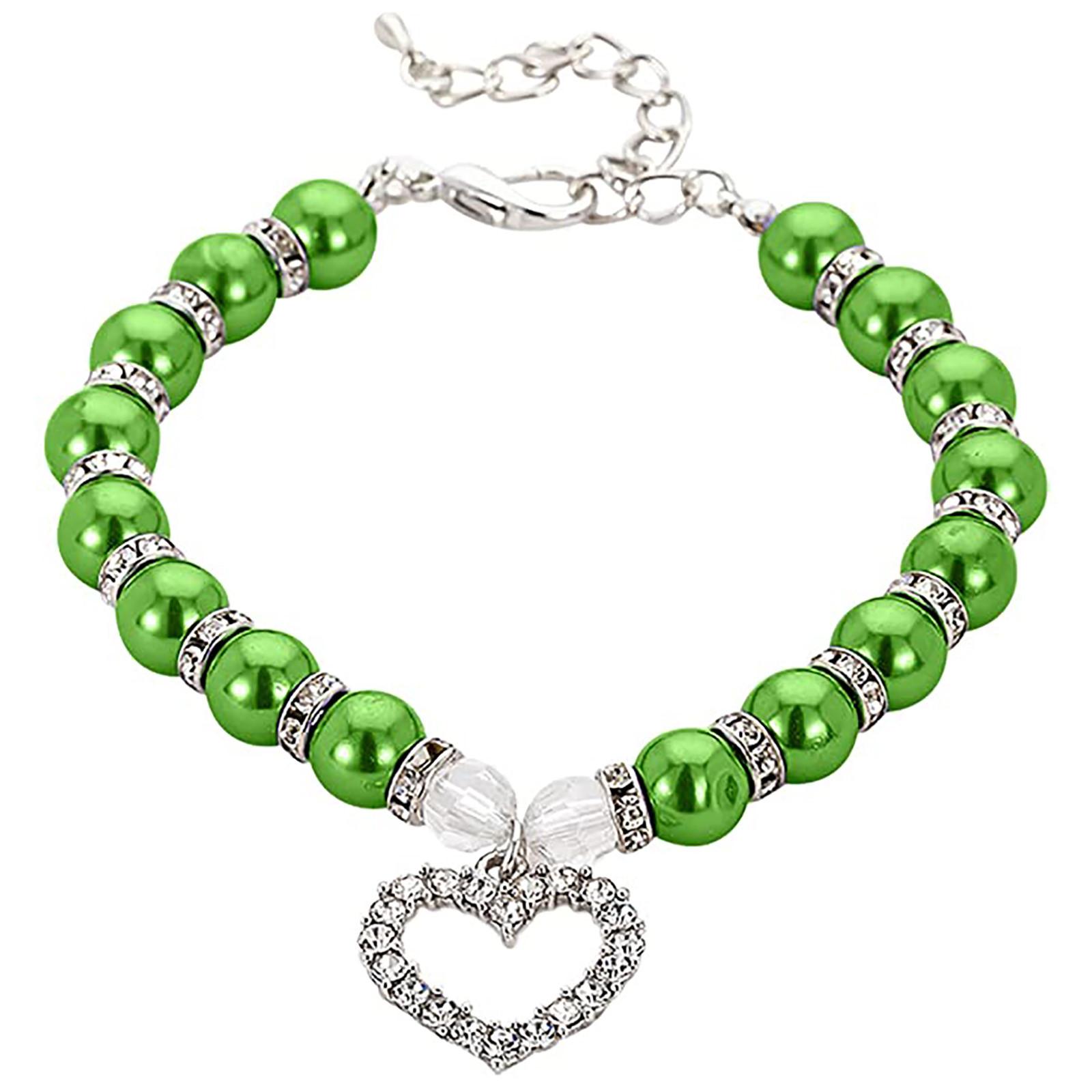 

Милые украшения для питомцев Жемчужный ошейник, 1 шт. Жемчужный ошейник для маленького питомца Ошейник для собаки - Подвеска One Size зелёный