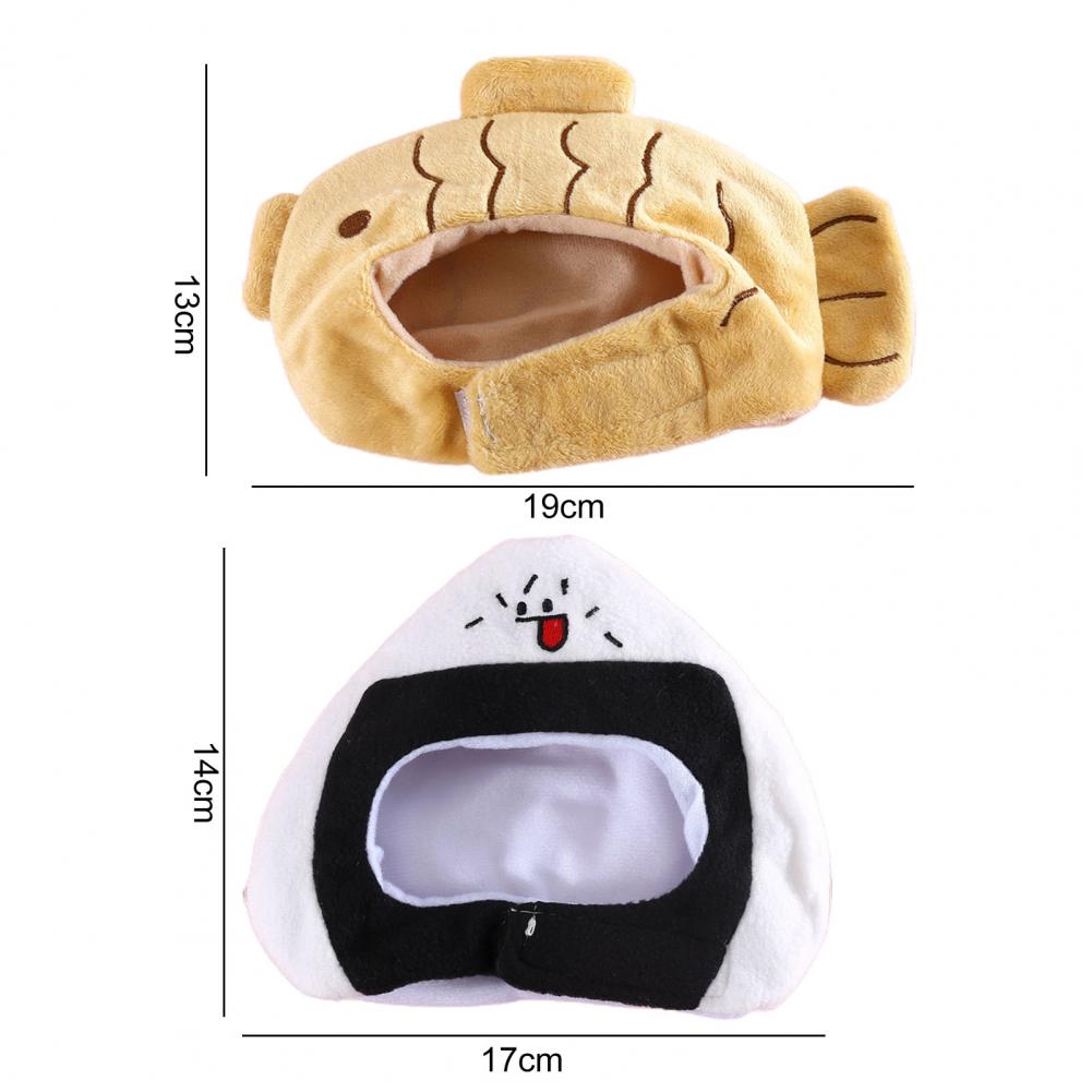 Lovely Cat Hat Soft Dog Hat Adorable Cartoon Taiyaki Shape Pet Dog Cat Headwear  Dress-up