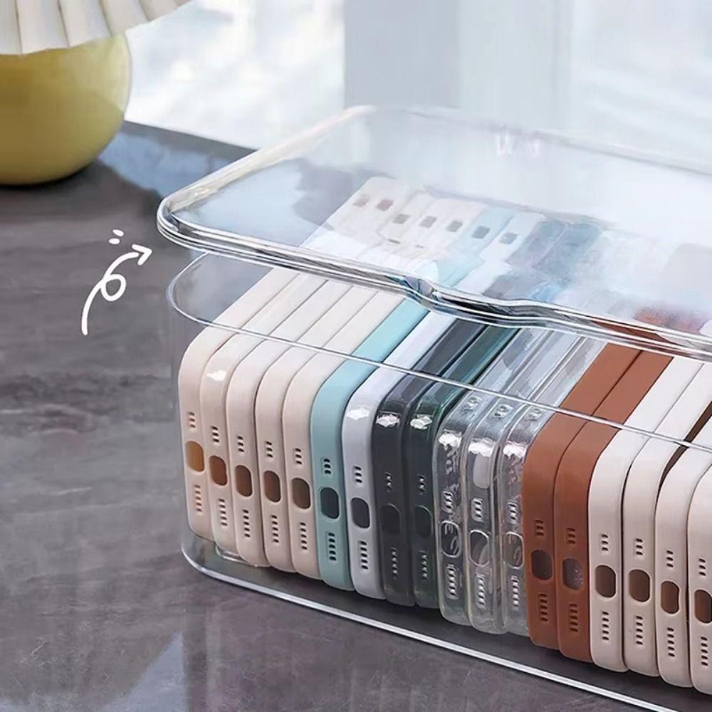 Acrylic Sundries Storage Basket Transparent Desk Organizer New Phone Case Organizer