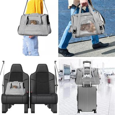 Portable Pet Carrier Bag Expandable Large Breathable Handheld Cat Dog Travel Backpack Outdoor Foldable Carrier Pet Backpack