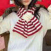 Striped Cross Scarf Women'S Autumn And Winter Korean Lazy Pullover Wool Scarf Versatile  Scarf