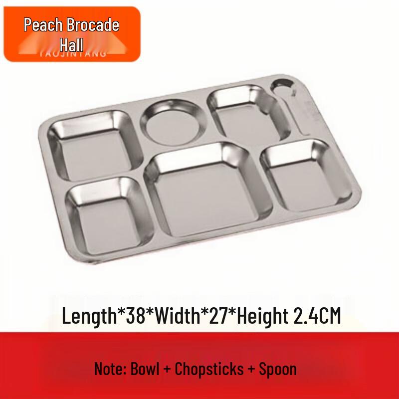 

Seven-Grid Stainless Steel Divided Dinner Plate