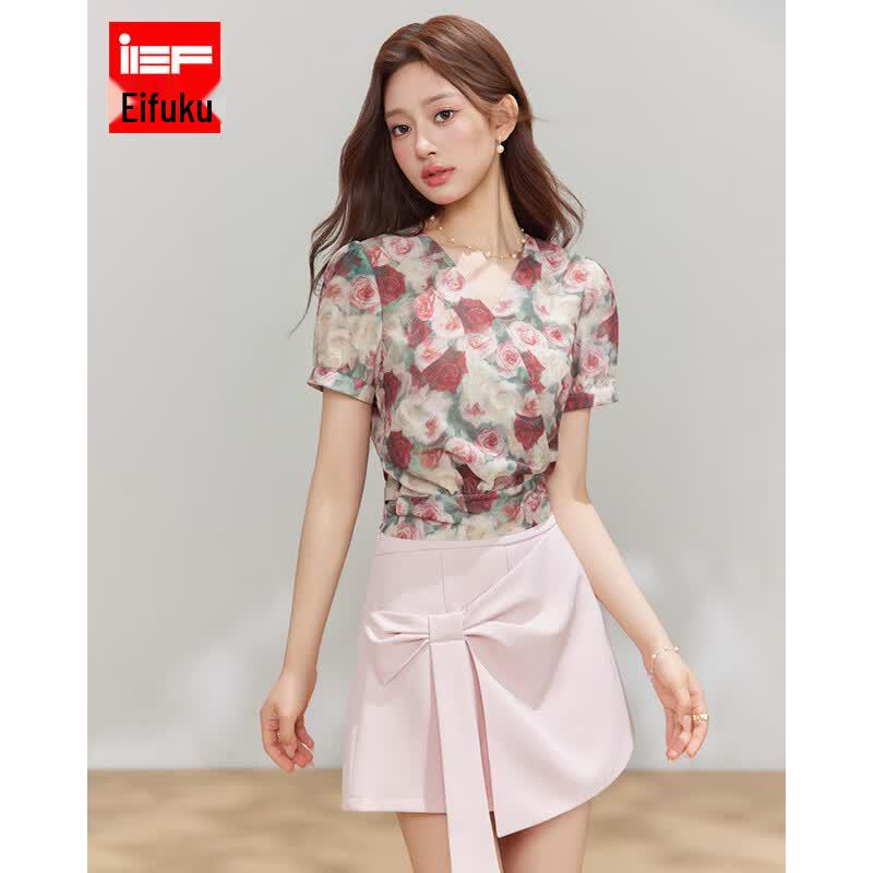 IEF Women s Floral V-Neck Blouse XL