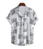 Stylish short-sleeve polka dot shirt, trendy gradient design for casual wear.