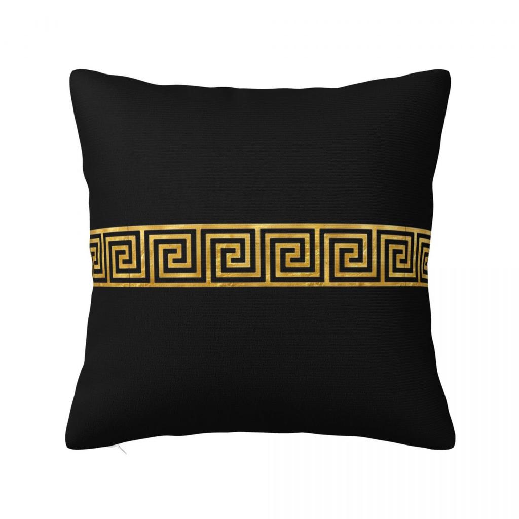 Gold Greek Key Trendy Pillowcase Printing Fabric Cushion Cover Decor Throw Pillow Case Cover Bed Drop Shipping 45X45cm