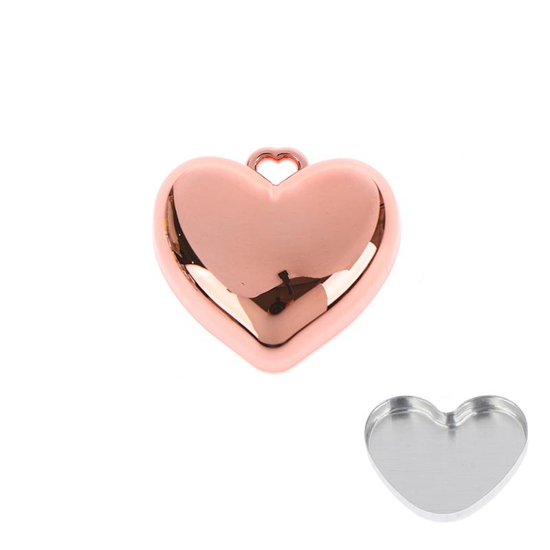 1Pcs Heart Shape Mini Empty Blush Powder Box Eye Shadow Container With Mirror And Aluminum Pan Key Chain Lipstick Case Packaging