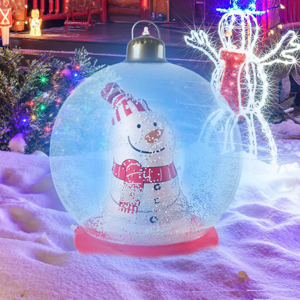 Inflatable Christmas Ornaments Inflatable Balls Decorations Snowman Inside Light Up Holiday Ornaments For Outdoor Yard Garden