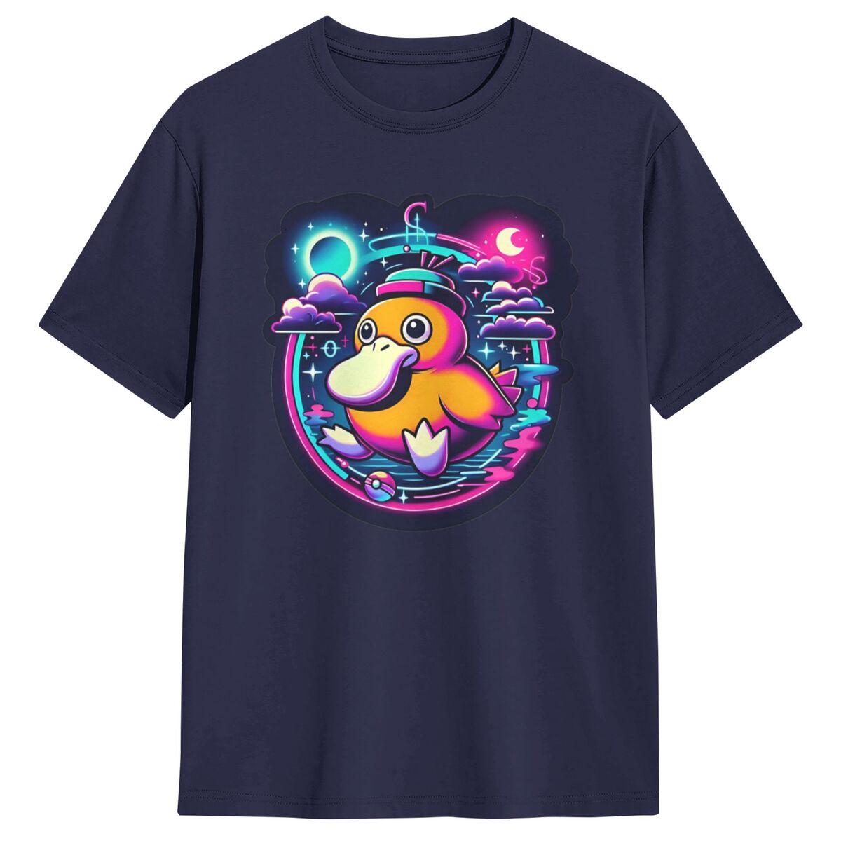 

Oversized T Shirt Ducky Night Pokemon Psyducks 100 Cotton T-Shirts Fashion Tshirt for Men Summer Y2K Basic Short Sleeve Top Tees 4XL