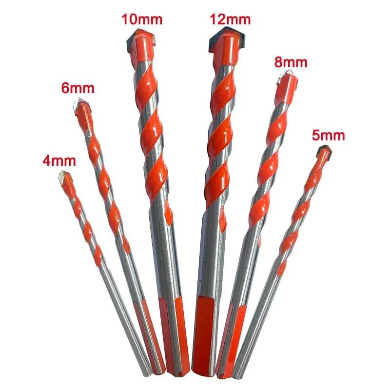 6PCS Multifunctional Triangle Drill Bit Diamond Drill Set Ceramic Tile Concrete Brick Wood Glass Punching Hole Saw Metal Dril