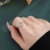 Glossy Brushed Floral Open Ring for Women - Adjustable, Minimalist Japanese Korean Style