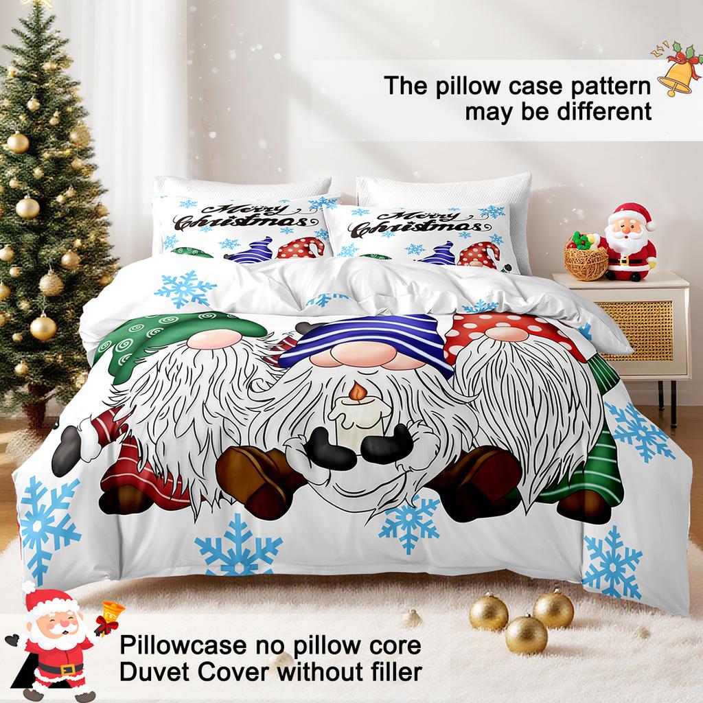 Comforter 3Pcs/Set Christmas Reindeer Snowman Bedding Set Includes 1 And 2 S Soft And Skin-Friendly