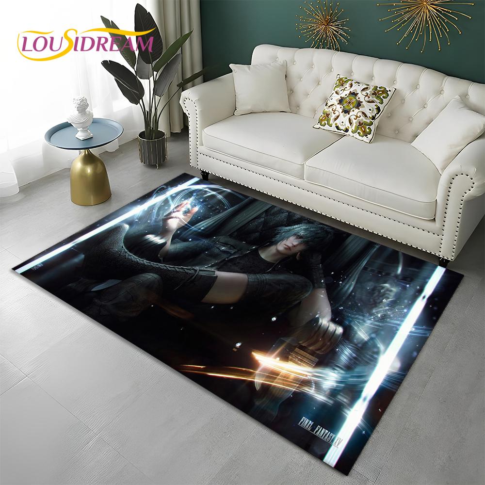 FF14 Gamer HD Final Fantasy Spiel 3D-Teppich für Zuhause, Wohnzimmer, Schlafzimmer, Sofa, Fußmatte, Dekor, Kinderbereich, rutschfeste Bodenmatte