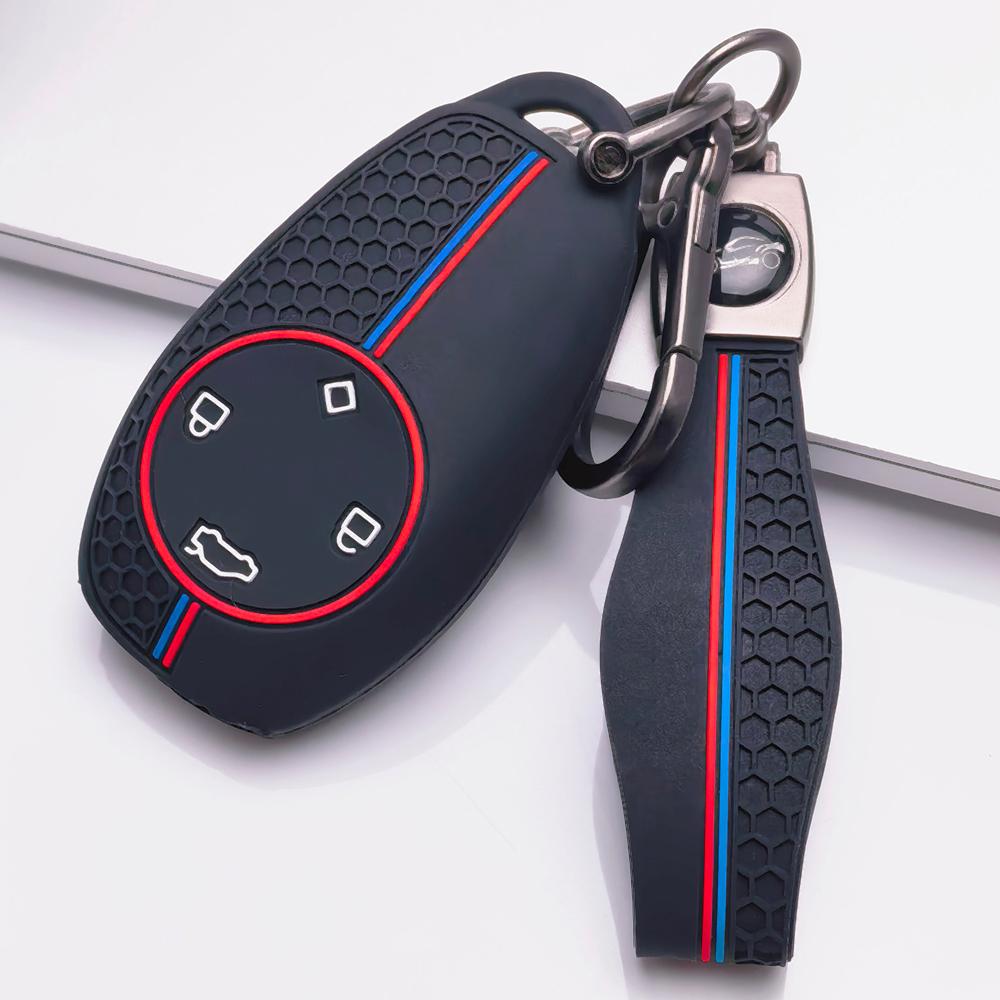 Smart Remote Key Shell Protector for Leapmotor T03 S01 C11 C01 C10 C07 with Keychain Honeycomb Texture Racing Stripe Remote Key Case Protector