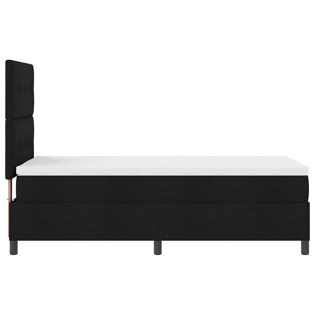 Box Spring Bed with Headboard Black 100 x 200 cm Fabric