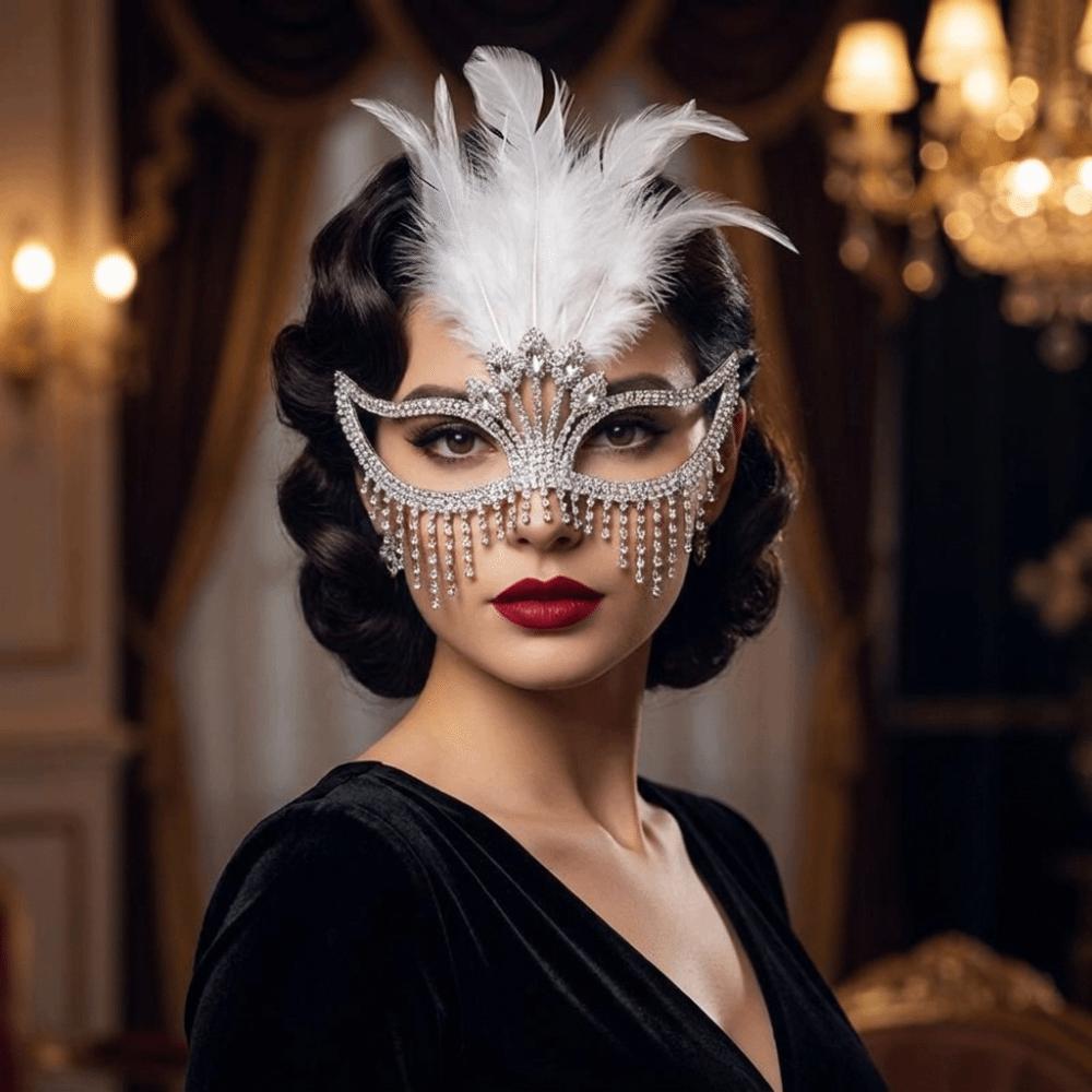 Creative Rhinestone Mask High-End Sparkle Masquerade Mask Half-Face Mask Carnival Parties