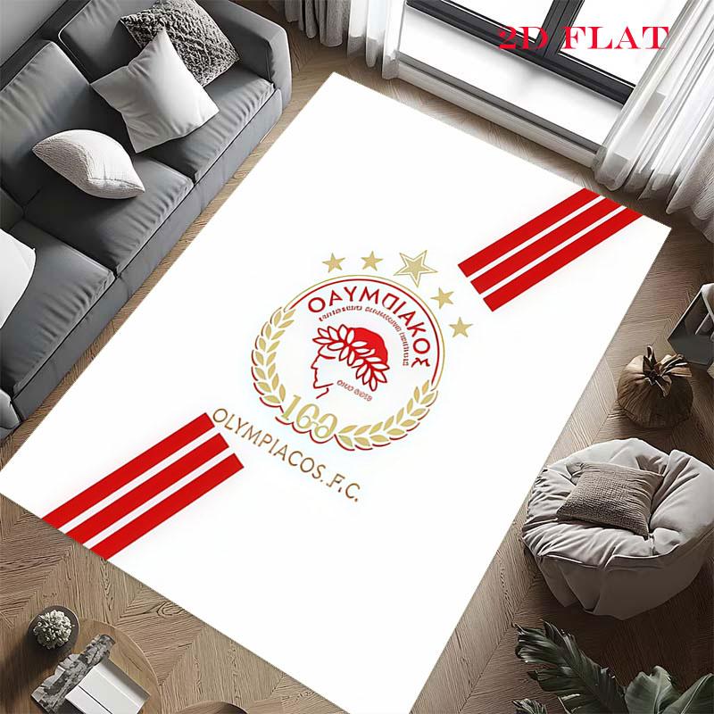 Tappeto Olympiacos F.C. per Soggiorno Camera da Letto Casa Decorazione Divano, Tappetino Antiscivolo per Giochi Bambini