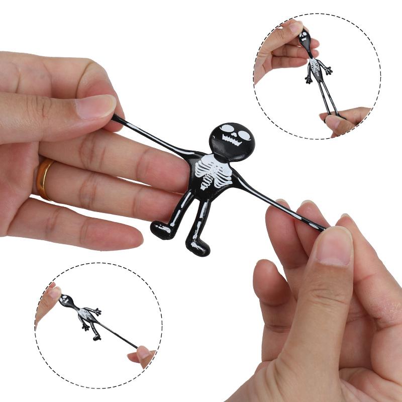 10/30Pcs Scary Halloween Stretchable Skull Skeleton Anti Stress Toy for Kids Birthday Party Favors Halloween Party Pinata Filler