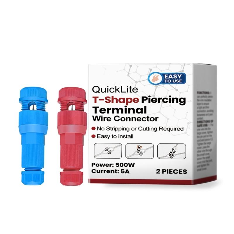 

2pcs Piercing Terminals Connectors Space Saving & Waterproof Wire Connectors Plastic for Electrical & DIY Enthusiasts 1