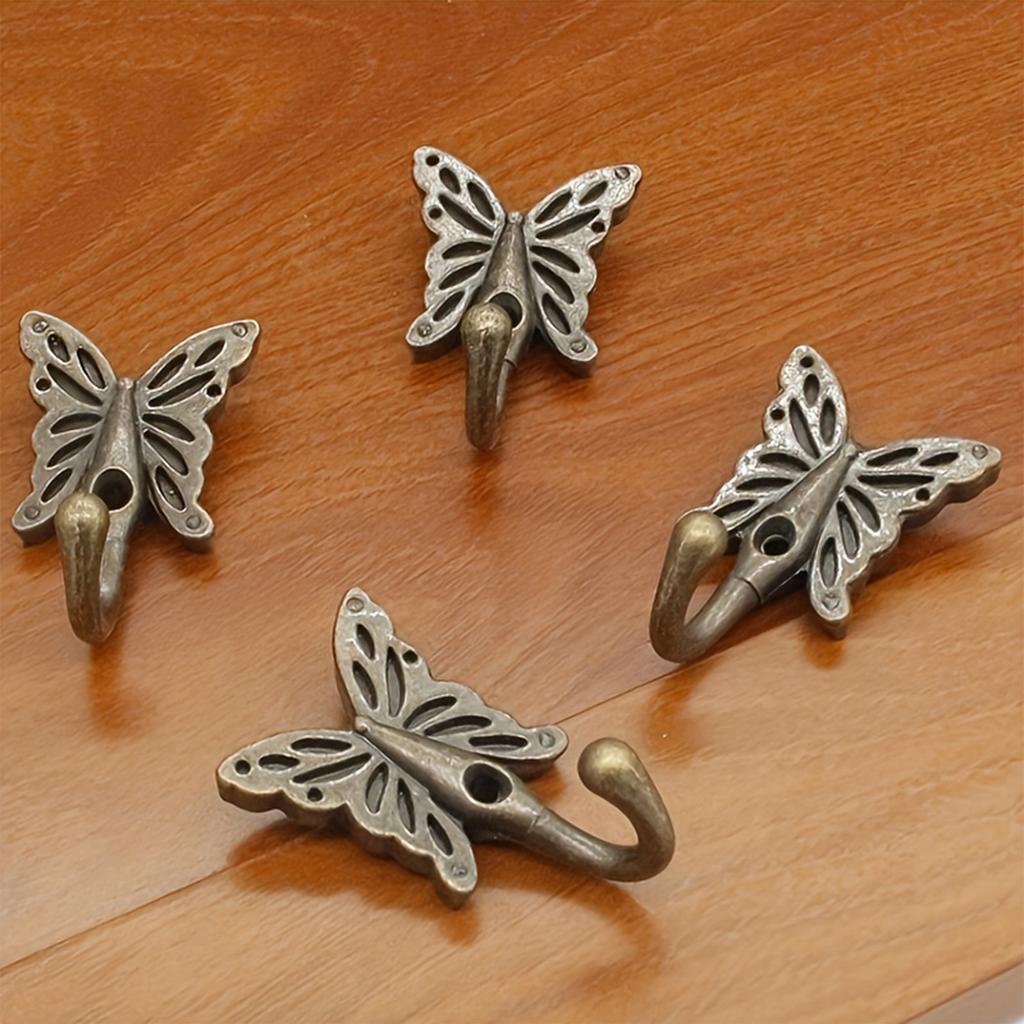 Schmetterlingsform Wandhaken Vintage Europäische Legierung Einzelloch Kleiderhaken für Eingangsbereich