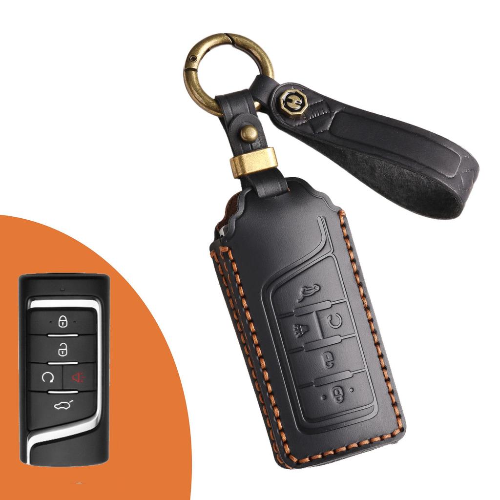 Genuine Leather Retro Key Cover for GAC Trumpchi GS4, New M8, and GS7 Cars