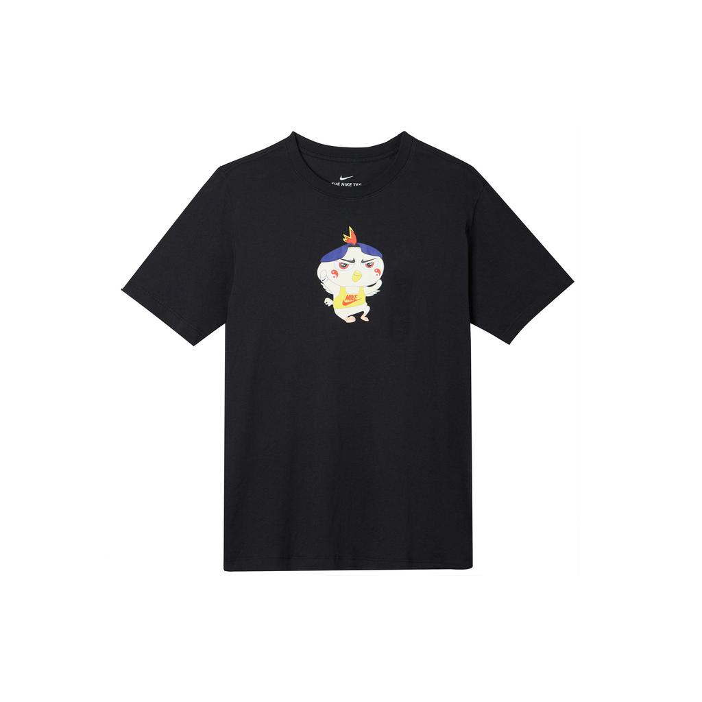Nike Casual Sport Cartoon Print Crew Neck Short Sleeve T-Shirt Men Tops Black DD1323-010