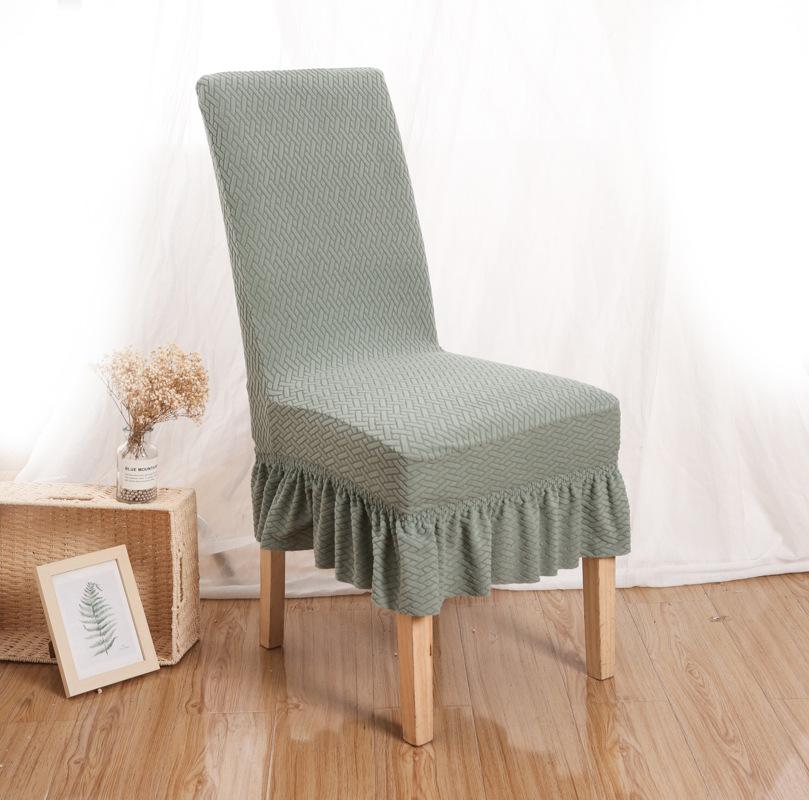 Skirt Dining Chair Cover Jacquard Elastic Soft Seat Cover Anti Stool Slipcover Suitable for Kit Pet Room Living Home Decor