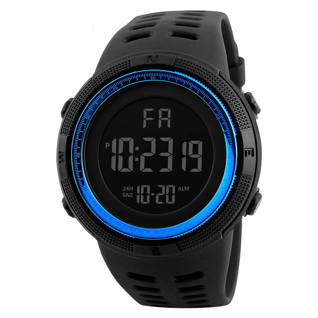 Men's Electronic Watch Large Screen Sports Multi-function Cold Light Student Watch