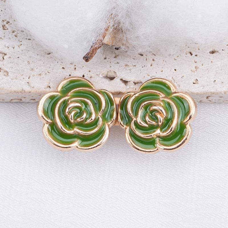 Rose Waist-Cinching Button: Metal-Free, Stitch-Free, Detachable Hook-and-Eye for Jeans