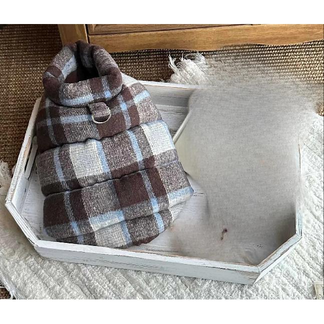 Pet Autumn and Winter Thick Plaid Coat Warm and Comfortable Vest Christmas Dog Clothes for Small Dogs Puppy Clothes